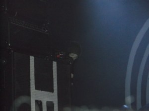 The Ville-doll that one of the techs hung of an unused microphone stand and then placed behind the amp stack